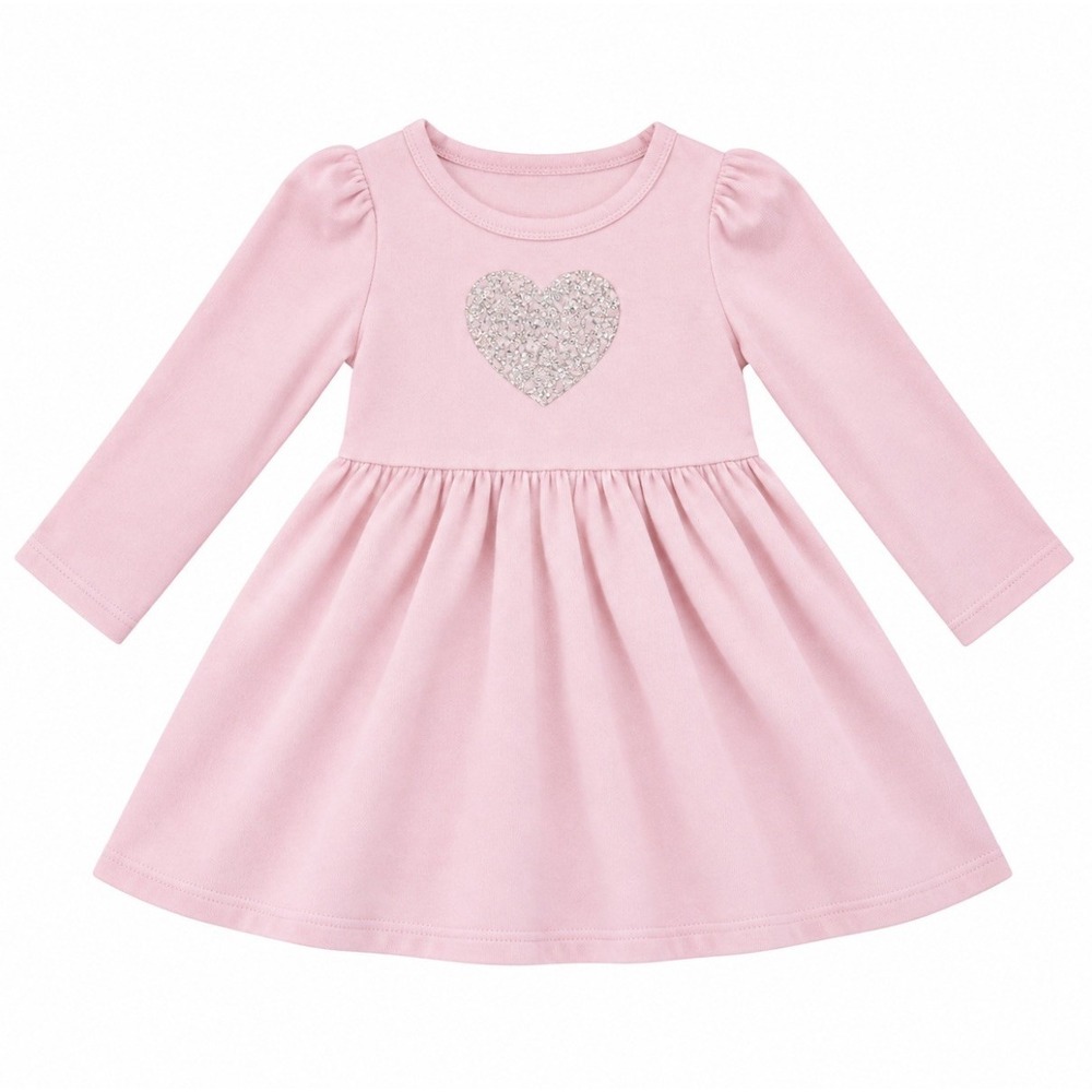 NEW First Impressions Pink Fit & Flare Dress Long Sleeve Bow 18M